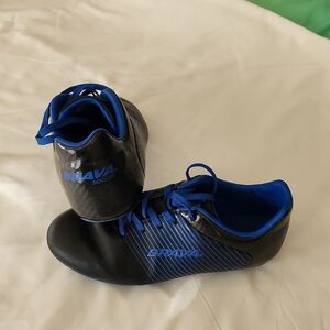 Brava Black and Blue Soccer Cleats. Boys 3.5D